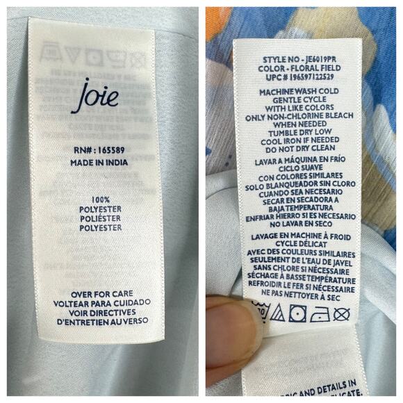 Joie Tiered Ruffle High Low Midi Dress Blue White Floral Print Lightweight XXL - Picture 9 of 9